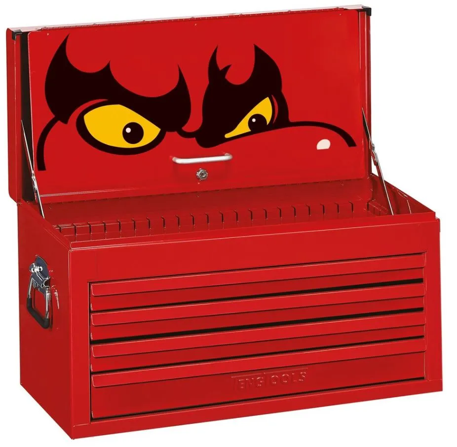 Teng Tools 26" Tool Chest 4 Drawer Classic Red (TC804EV) – Heavy Duty Mobile Storage