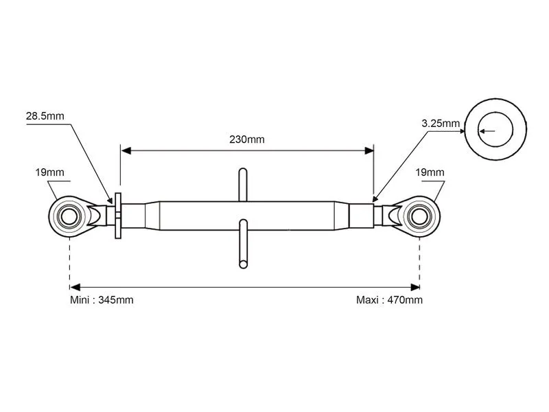 Top Link Cat.1/1 Ball & Ball | 1-1/8