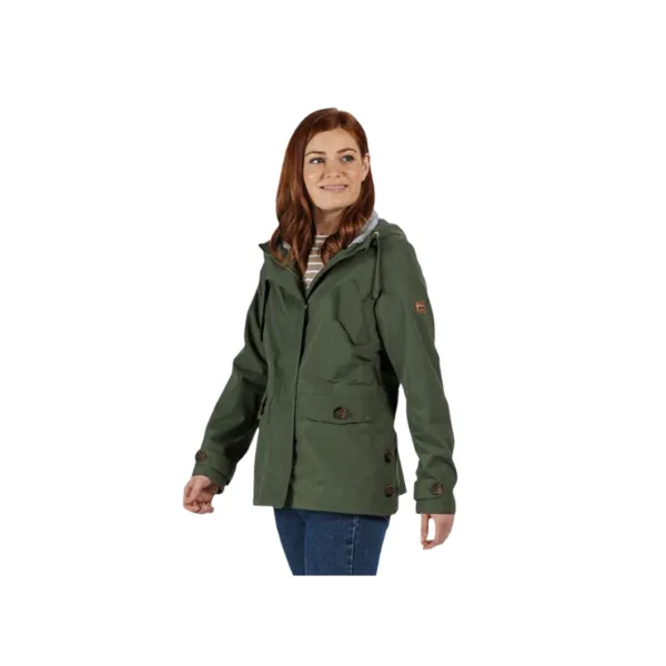 Regatta Women's Ninette Lightweight Hooded Waterproof Jacket Thyme Leaf -  Clarkes of Cavan
