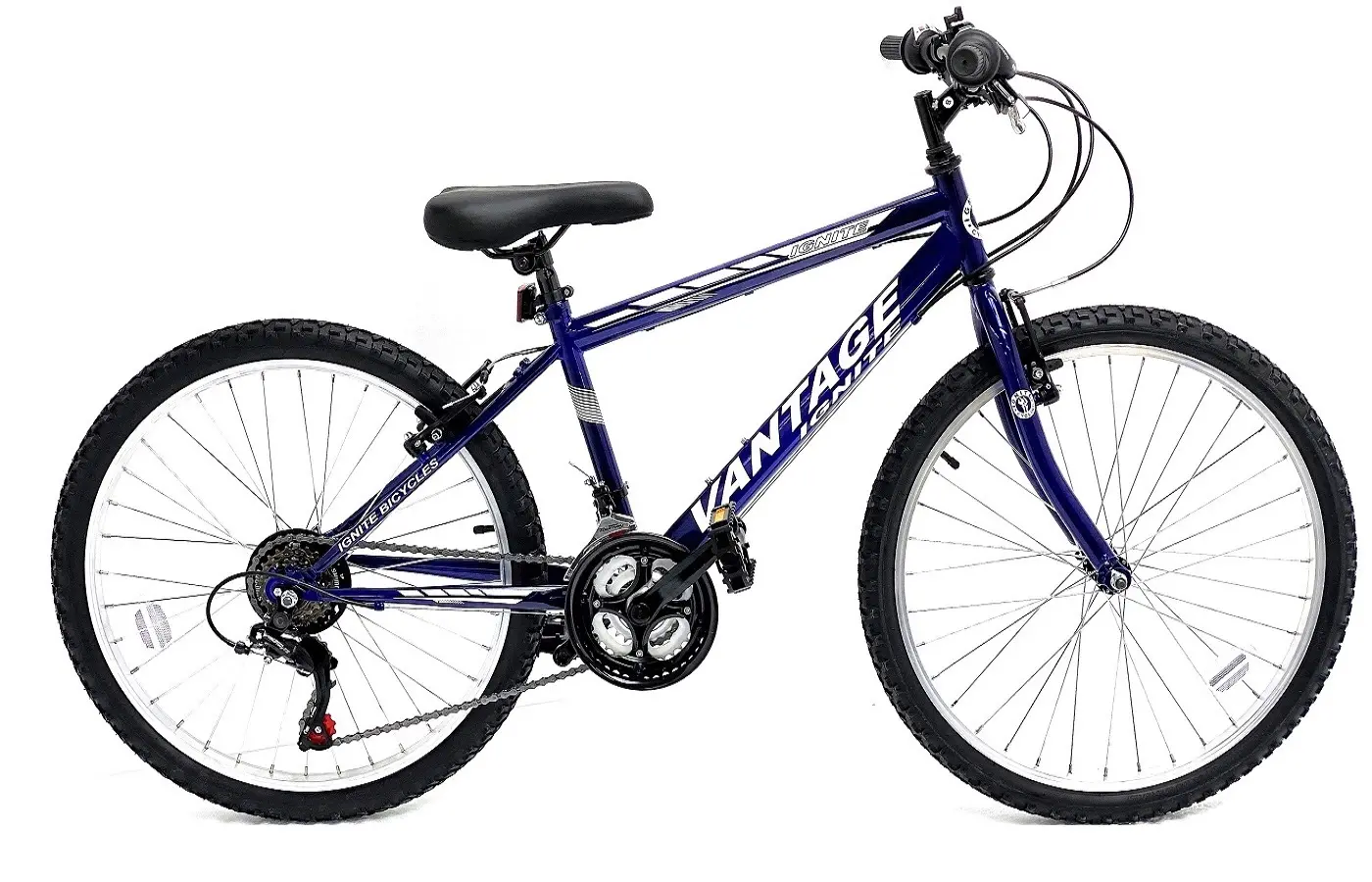IGNITE Vantage 24 Kids Bike 18 Speed Shimano Alloy V Brakes Steel Frame Blue Clarkes of Cavan