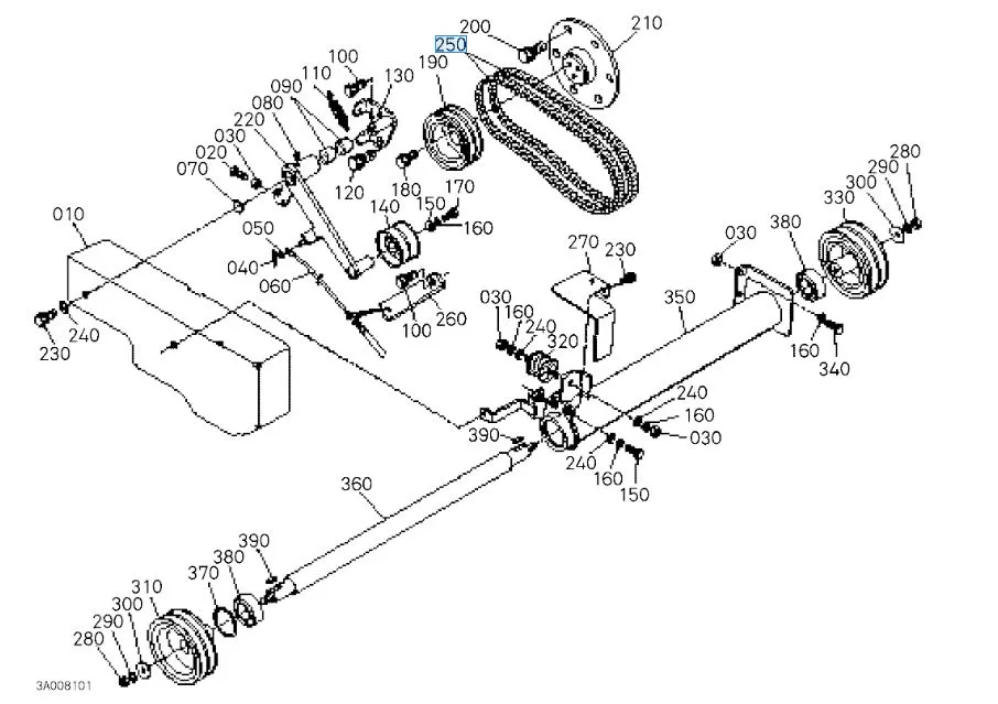 W21TS00939 Kubota Turbine Belt Set for GCD900, GCD680 – Fits F2880 to F3890 Models GCD660F (MOD)