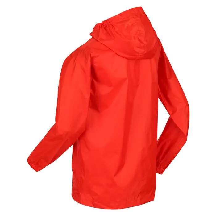 Regatta Kids' Pack It Lightweight Waterproof Hooded Packaway Walking Jacket Amber Glow