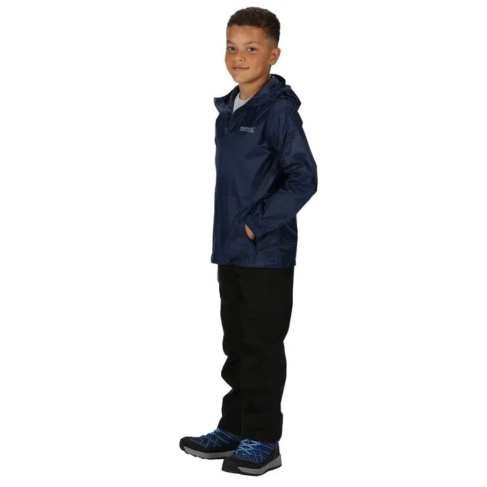 Regatta Kids' Pack It Lightweight Waterproof Hooded Packaway Walking Jacket Midnight
