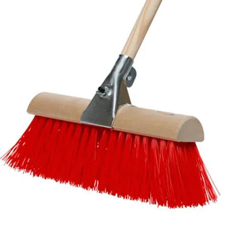 Red Yard Brush with Steel Clamp